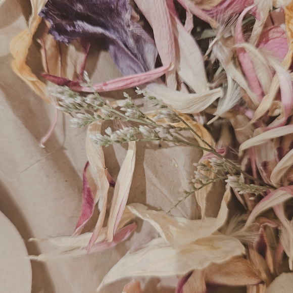 Hand-dried Black Ribbon on Floral Petal Arrangement - Picture 16 of 16